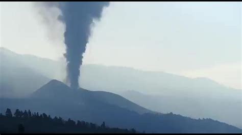 Plume Of Gas And Ash Rises From Volcano As La Palma Eruption Continues