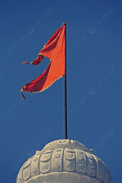 Orange Hindu Temple Flag In The Breeze At Shrinath Mhaskoba Temple ...