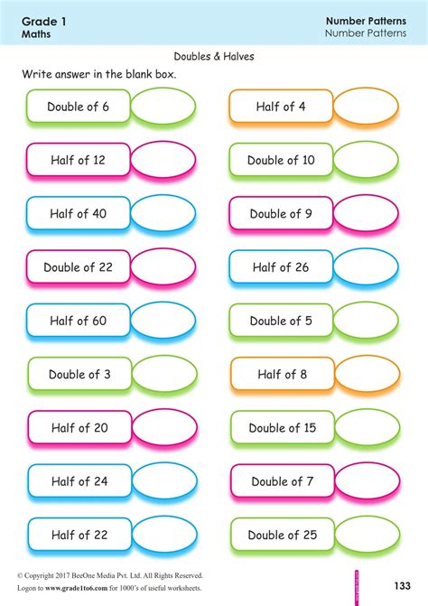 Doubling and Halving Worksheets | 4th grade math worksheets, Money math ...