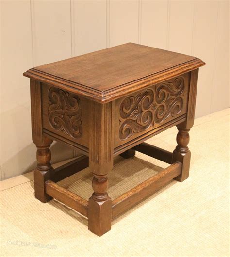 Small Carved Oak Box Stool Antiques Atlas