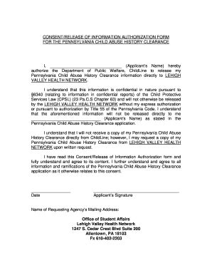 Fillable Online Lvhn Consent Release Of Information Authorization Form