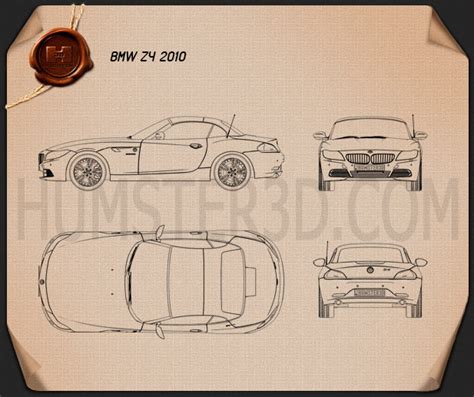 BMW Z4 2010 Blueprint Hum3D