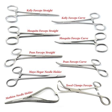 Surgical Hemostatic Locking Forceps Set Artery Clamps Kelly Mosquito