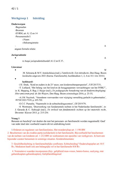 Personen En Familierecht Werkgroepen Werkgroep 1 Inleiding