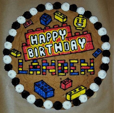 Lego Cookie Cake He Wants White And Green For Border Cookie Cake