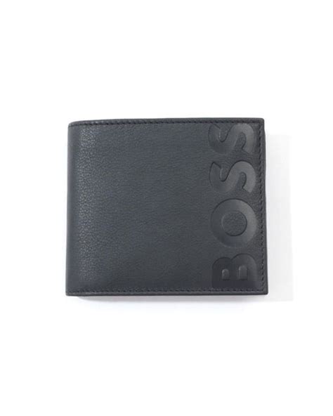 BOSS by HUGO BOSS Big Logo Sustainable Leather Coin Billfold Wallet in ...