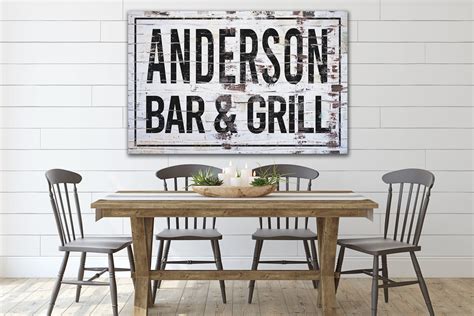 Personalized Bar And Grill Sign Custom Farmhouse Sign Sports Etsy