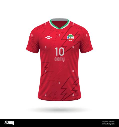 3d realistic soccer jersey Equatorial Guinea national team, shirt ...