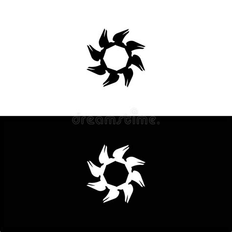 Black and White Circle Vector Logo Template Stock Vector - Illustration ...