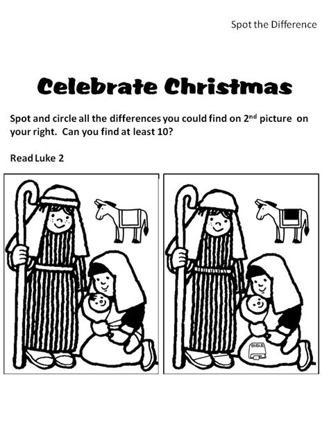 Christmas Spot The Difference Printable Free