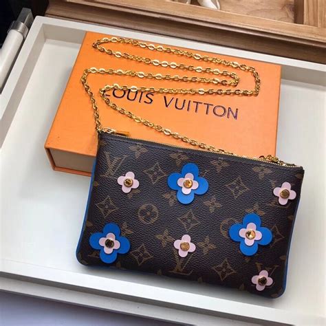 Louis Vuitton Monogram Canvas Blooming Flowers Pochette Double Zip Bag