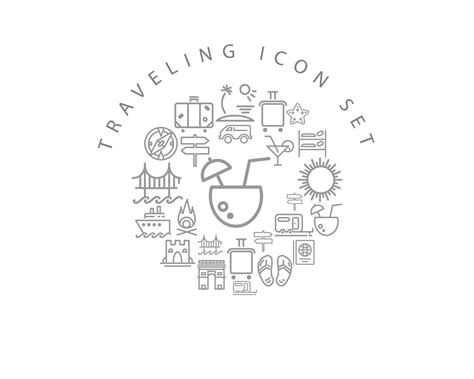 Traveling icon set design on white background. 10733853 Vector Art at Vecteezy