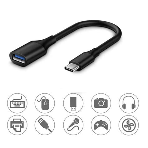 Cable Adaptateur Usb Otg Femelle Vers Usb Type C Male Smartphone Tablette Pc Mac Straße Tech