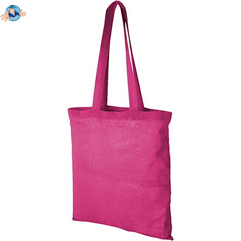 Shopper In Cotone Con Manici Lunghi Logo Personalizzato Da