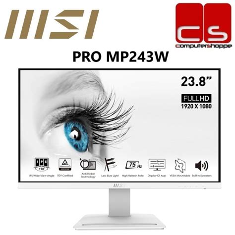 MSI PRO MP243W 23 8 FHD 75HZ 5MS FREESYNC IPS Business Productivity