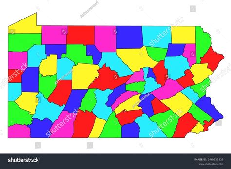 Pennsylvania Administrative Map Counties Map Pennsylvania Stock ...