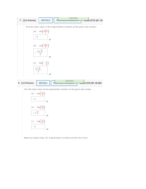 Solution Trig Review And Limits Studypool