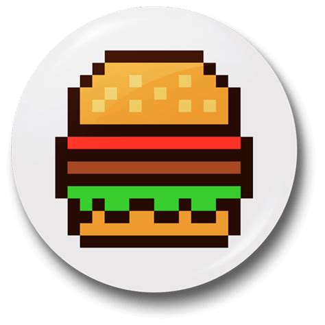 Pixel Burger Badge Just Stickers Just Stickers