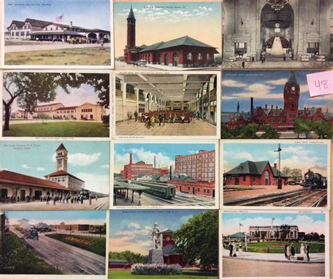 Train Depot Stations Railroad 80 Postcards