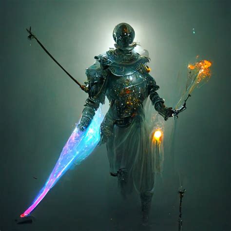 Prompthunt A Fantasy Knight Character Holding Glowing Sword Floating