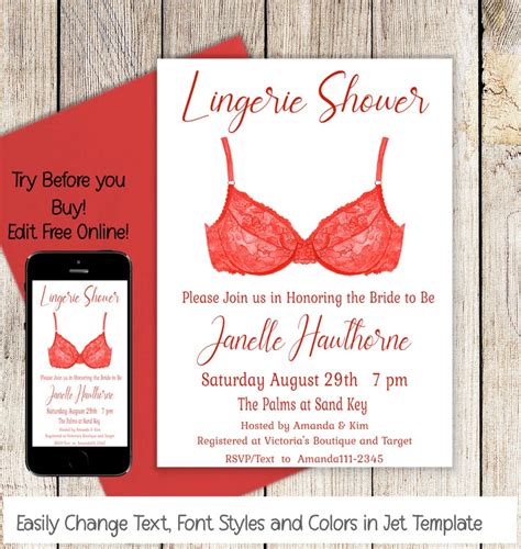 Lingerie Bachelorette Party Invitation Lingerie Party Etsy