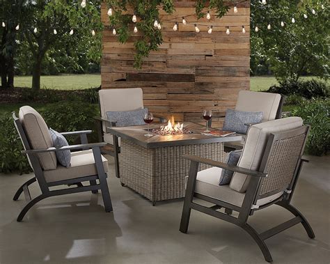 Outdoor Furniture With Fire Pit - Hathaway Royal U Shaped Garden Sofa ...