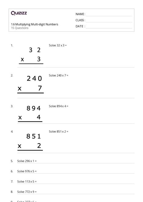 50 Multi Digit Numbers Worksheets For 5th Grade On Quizizz Free And Printable