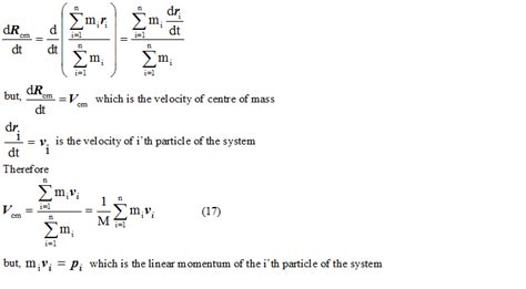 Velocity Of Center Of Mass