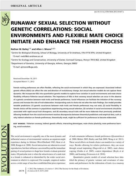 Runaway Sexual Selection Without Genetic Correlations Social Environments And Flexible Mate