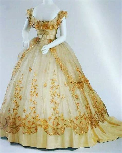 Silk Ball Gown With Straw Embroidery 1865 In The Collection Of The