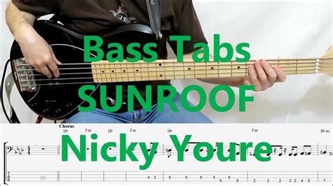 Nicky Youre Dazy Sunroof Bass Cover Tabs Youtube