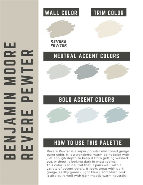 Benjamin Moore Revere Pewter Paint Color Palette – blues – The Paint ...