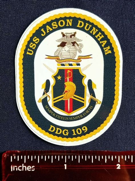 USS Jason Dunham DDG 109 Destroyer Navy Ship Crest Mini Sticker Decal