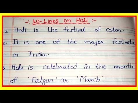 Lines On Holi In English Holi Essay In English Lines On Holi