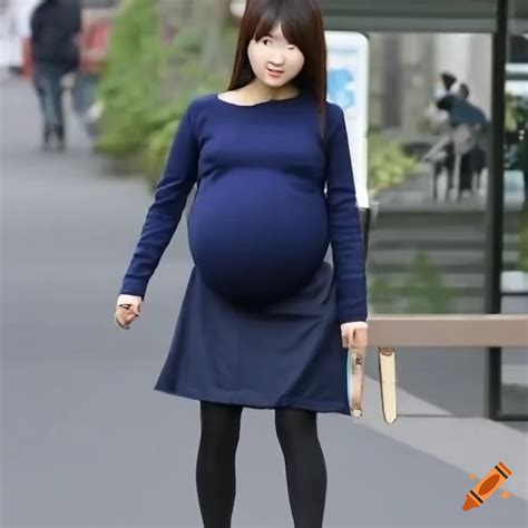 Photo Of A Pregnant Celebrity In Blue Outfit On Craiyon