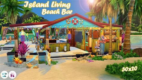 Island Living Beach Tiki Bar Sims Speed Build No Cc Youtube