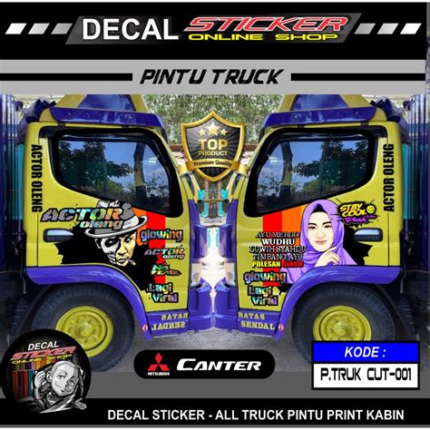 Jual STIKER MOBIL TRUK DECAL PRINT VARIASI PINTU KANAN KIRI TRUCK