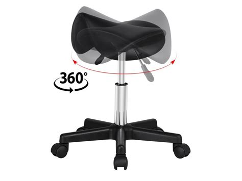 Yaheetech Tabouret Ergonomique Roulettes Chaise De Selle Noir Conforama