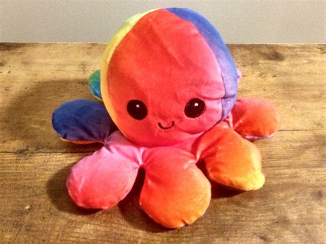 Reversible Mood Octopus Plushie Reversible Plush Toy Etsy