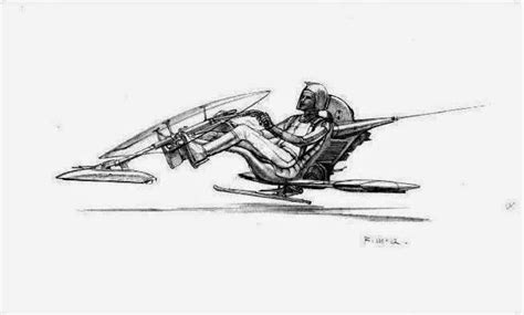 Speeder Bike Concept Art By Ralph McQuarrie Return Of The Jedi 1983