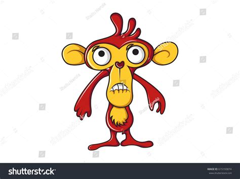 Cute Monkey Scared Vector Illustration Isolated Stock Vector (Royalty ...