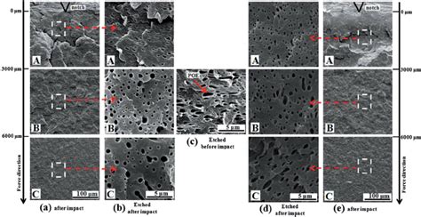 Sem Images Of Impact Fracture Surface Of Conventional Blend A And E