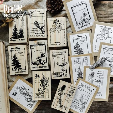 Vintage Nature Notes Series Wooden Rubber Stamps For Scrapbooking