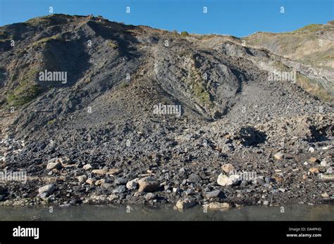 A Scree Of Mudslide Debris From A Collapsed Cliff At Black Head Near