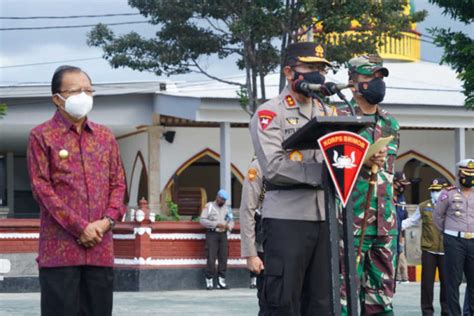 PPKM Darurat Gubernur Koster Hadiri Apel Gelar Pasukan Ops Aman Nusa