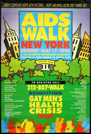 AIDS Walk New York 1998 Benefiting Gay Men S Health Crisis Original