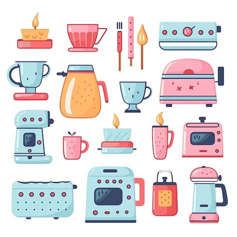 Premium Photo Colorful Kitchen Harmony Cute Kitchen Equipment Clipart