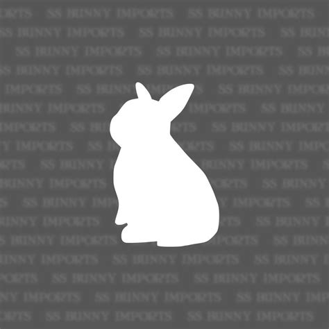 Baby Bunny Silhouette Decal Vinyl Rabbit Sticker Glossy