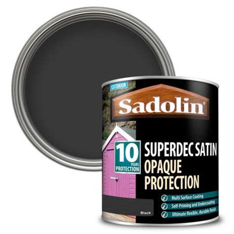 PC Building Supplies. Sadolin Superdec Satin Woodstain - 1L - Black