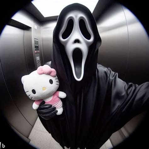 Ghostface Is Such A Cutie In 2024 Scary Ghost Pictures Hello Kitty